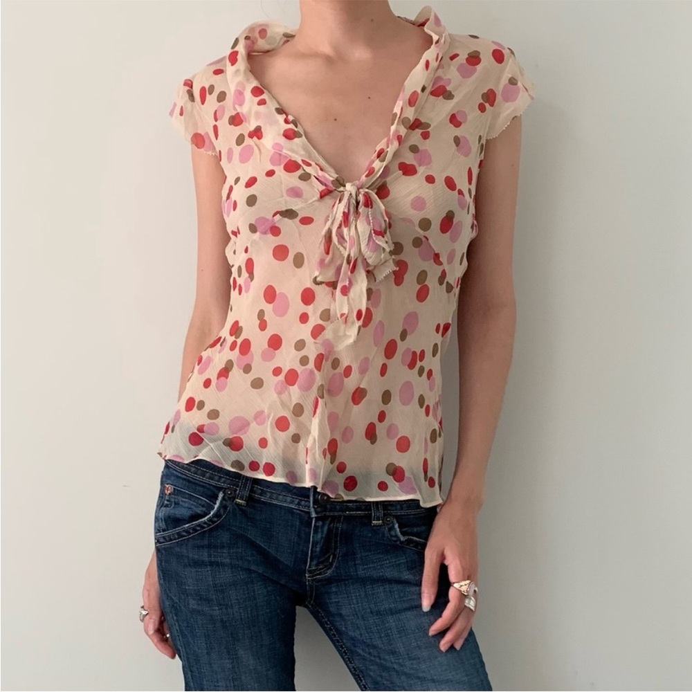 Express Multicolor Polka Dot Blouse